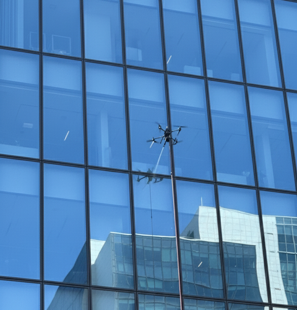 limpieza de fachadas con drones