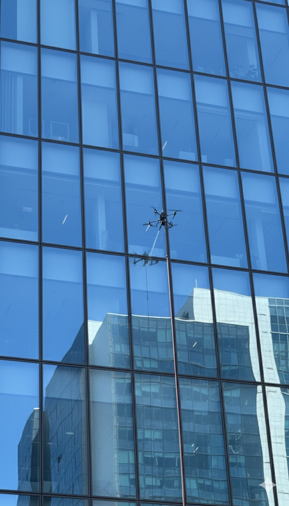 Cómo limpiar una fachada de cristal sin andamios